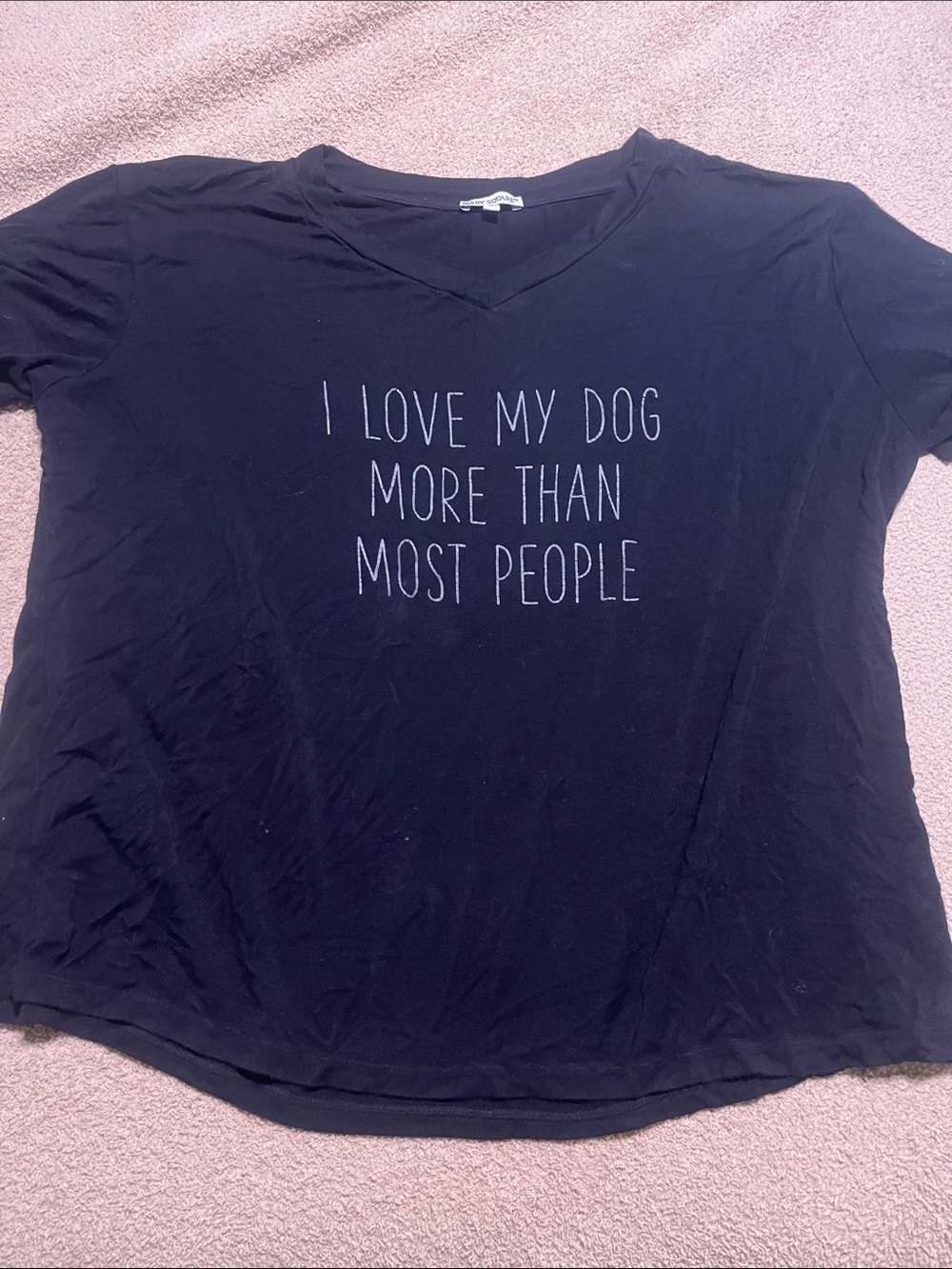 I Love My Dog Black Full Length Cropped Graphic Tee -XXL